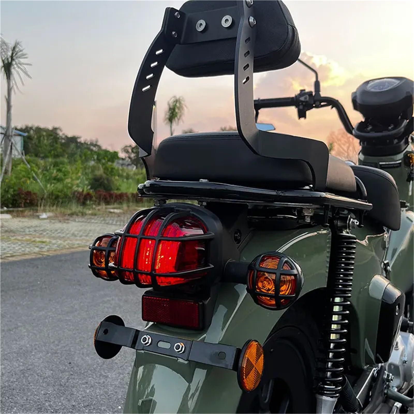 Matowa czarna osłona reflektora, kierunkowskazu i tylnego światła motocyklowego pasująca do Hondy Cross Cub 110 CC110 2020-2024 Osłona ochronna na światła przeciwmgielne Osłona R(Black Five Pcs)