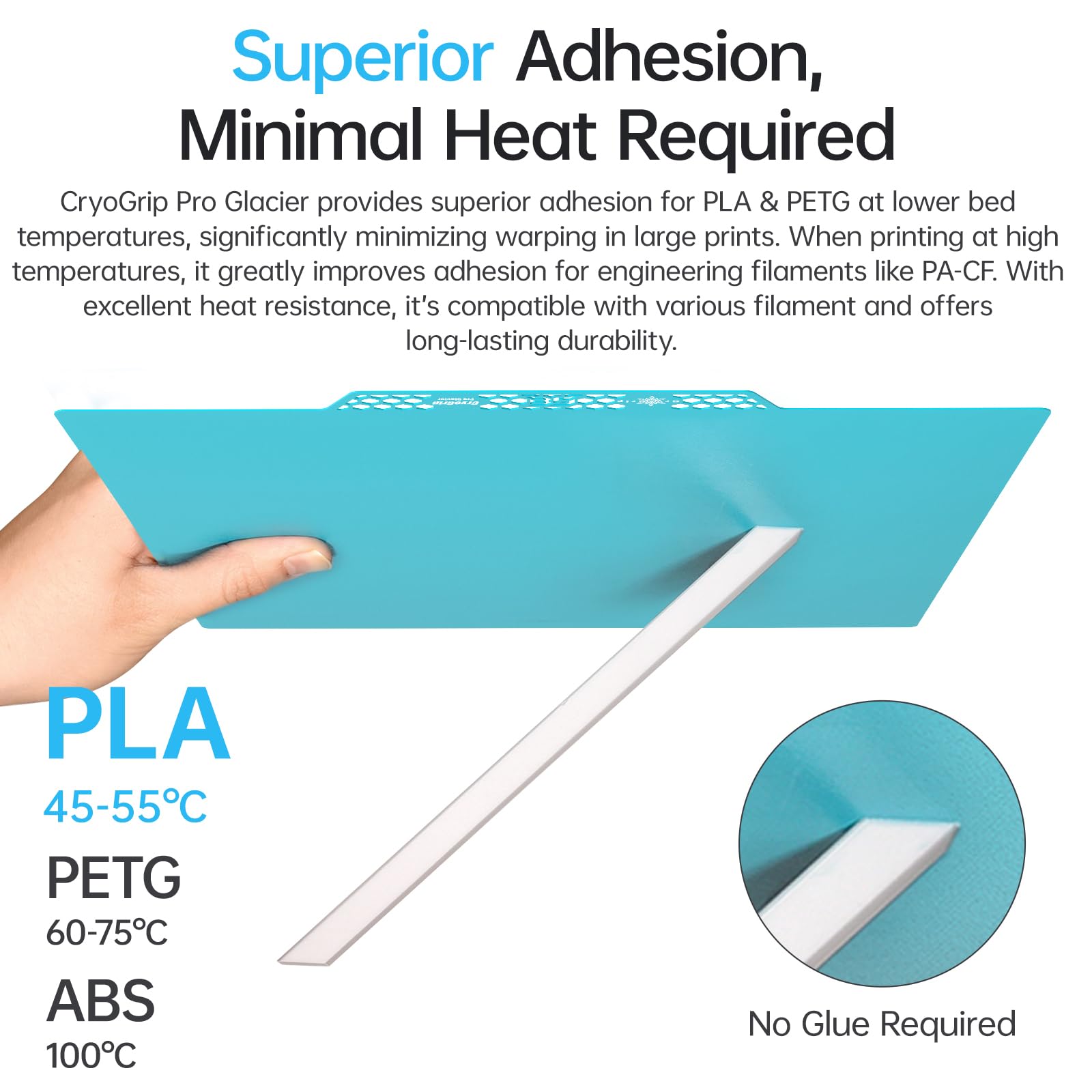 BIQU CryoGrip Pro Glacier-Original Panda Build Plate, Strong Bond, 356 x 356 mm | Dwustronna sprężyna stalowa blacha do drukarek 3D Voron 350, ulepszona płyta montażowa
