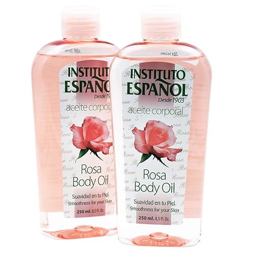 Instituto Español Aceite corporal hidratante Aceite con Aroma a Rosas que te ayudará a suavizar y mantener humectada tu piel 85 Fl Oz Botella
