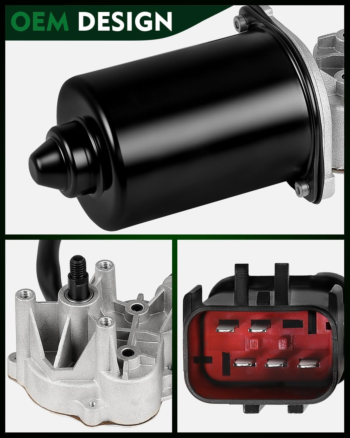 AA140442 Front Windshield Wiper Motor Fit for:-Jeep Wrangler TJ 1997 1998 1999 2000 2001 2002 Sahara Se Sport X, Sport Utility 2.5L 4.0L with 5-Pin, Replace OE# 227145 WIP1651 40-442 85-442