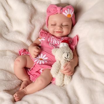 BABESIDE Silicone Baby Doll Lifelike Reborn Baby Dolls - 16 Inch Weight 4 Lb Full Platinum Silicone Reborn Baby Doll Slicone Full Body Anatomically Correct Sleeping Baby Girl with Gift Box