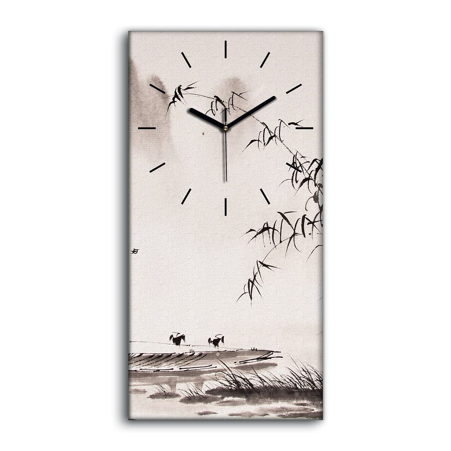Horloge sur Toile Haute Définition Art Moderne Mains Noires Silencieuse