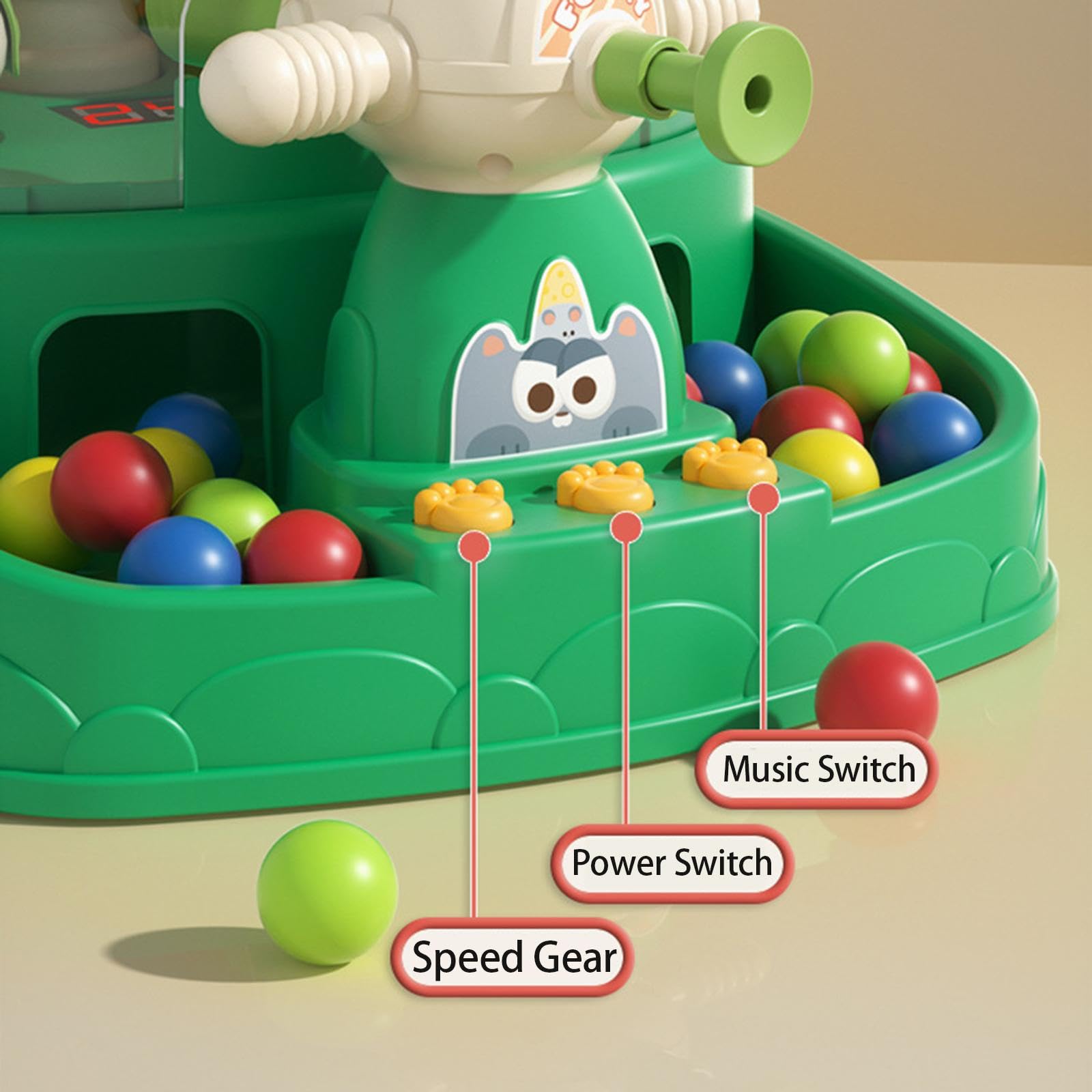 Pinball Gioco Biglie Banco Martellamento Elettronico Interattivo Educativo con Effetti per Apprendimento Logico Adatto a Eventi Scuola Regalo, VERDE, Taglia unica bambino