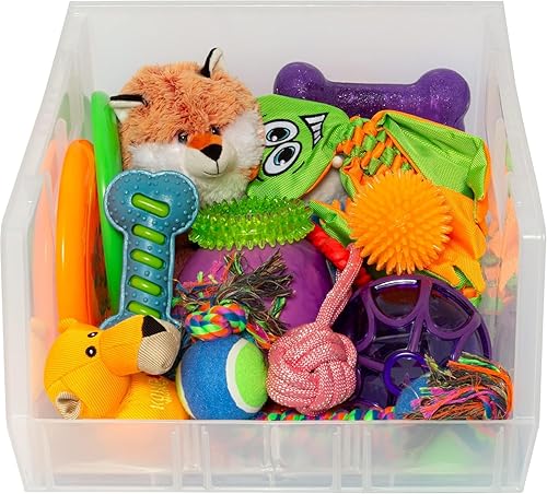 Vista 7 de Akro-Mils AkroBin Caja de almacenamiento de plástico apilable, 18 x 16 x 11 pulgadas, 3 unidades Claro