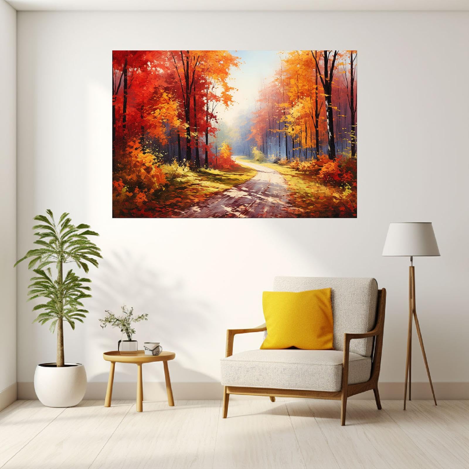 Amazon.co.jp: JOSUE カラフルな秋 アートパネル キャンバス上の
