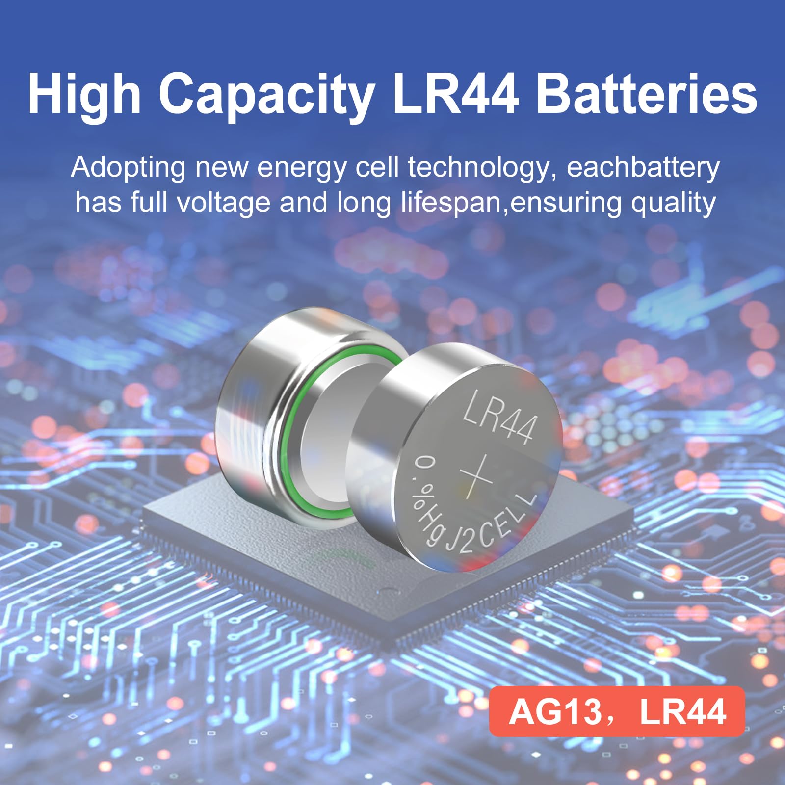 Pilas LR44, paquete de 24 pilas de botón, AG13 357 303 SR44 a76 Lr44, pilas de botón alcalinas de larga duración de 1,5 V