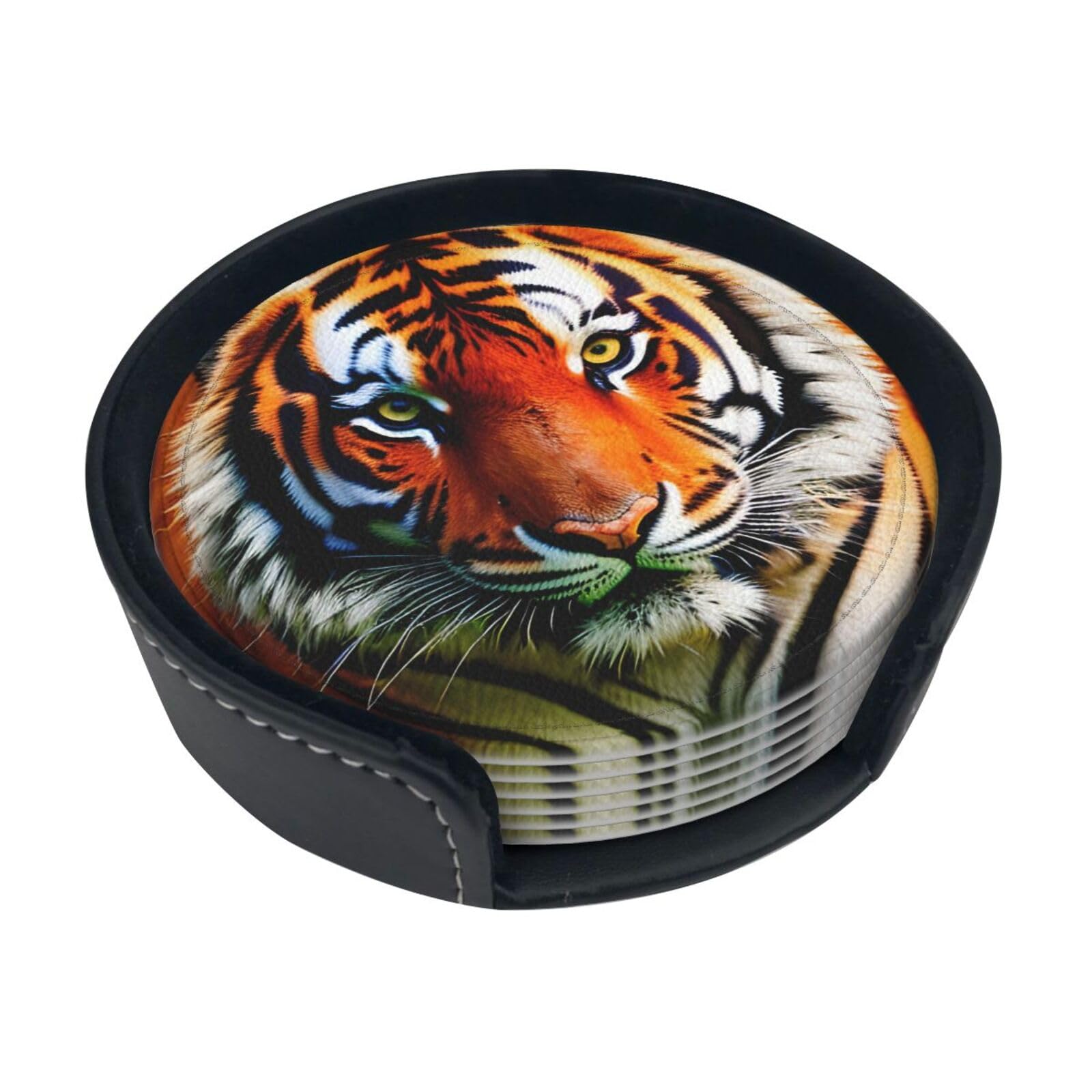 Dessous-de-verre en polyuréthane à motif tigre orange, l'élégance d'un set de table raffiné