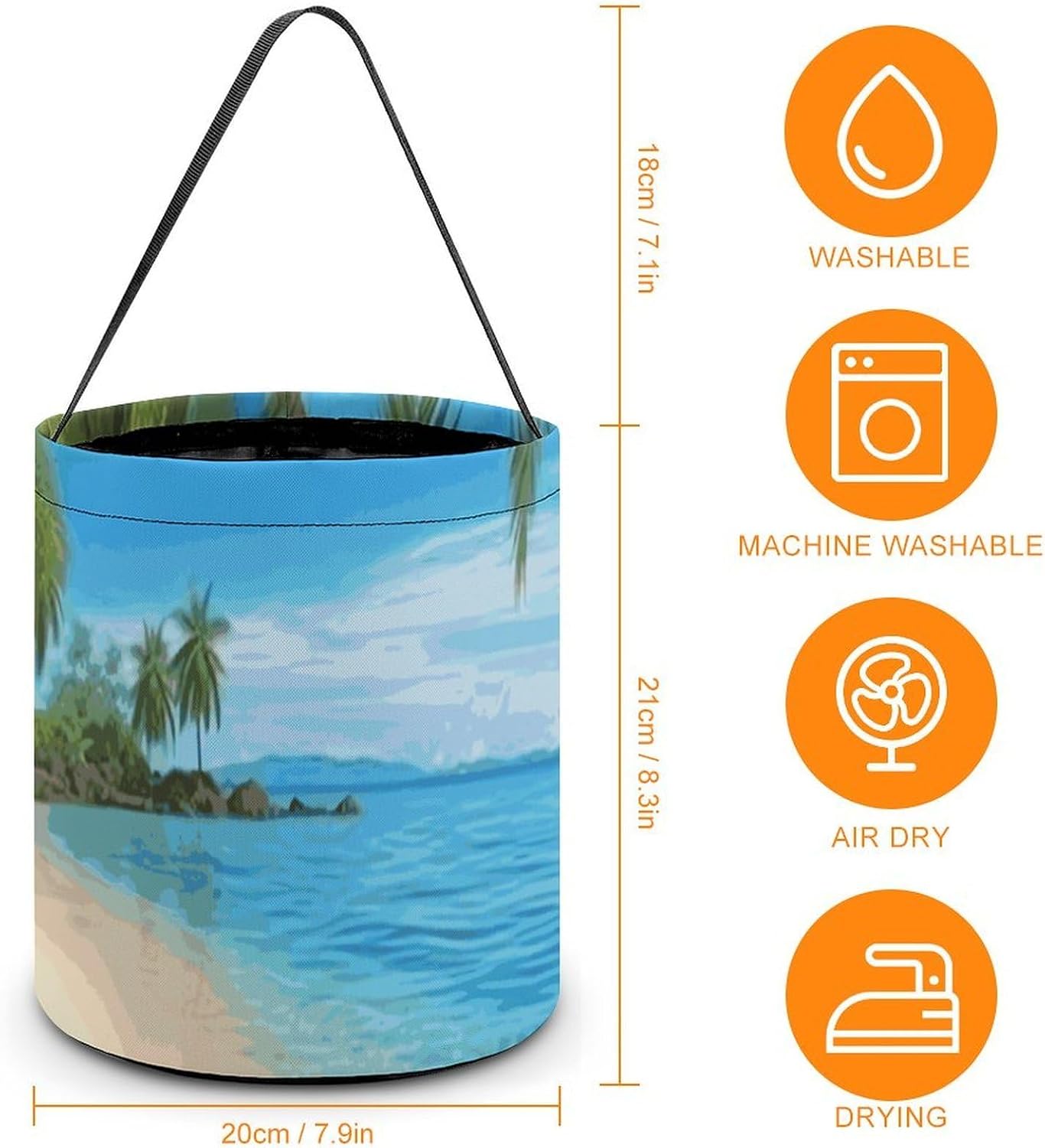 Reusable Halloween Hawaiian Beach Candy Bucket with Handle image 2