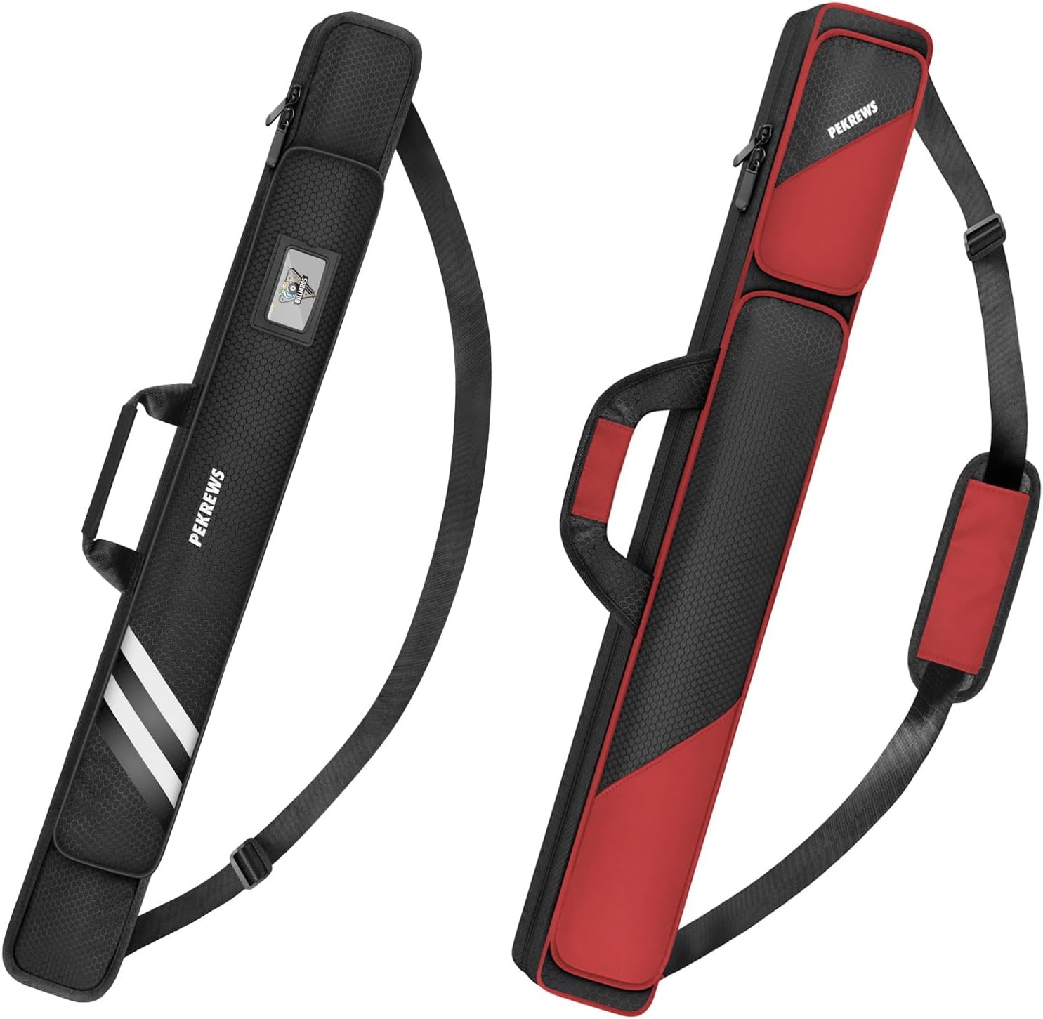 2x2 Soft Cue Bag Red & 1x1 Soft Pool Cue Bag Black Set