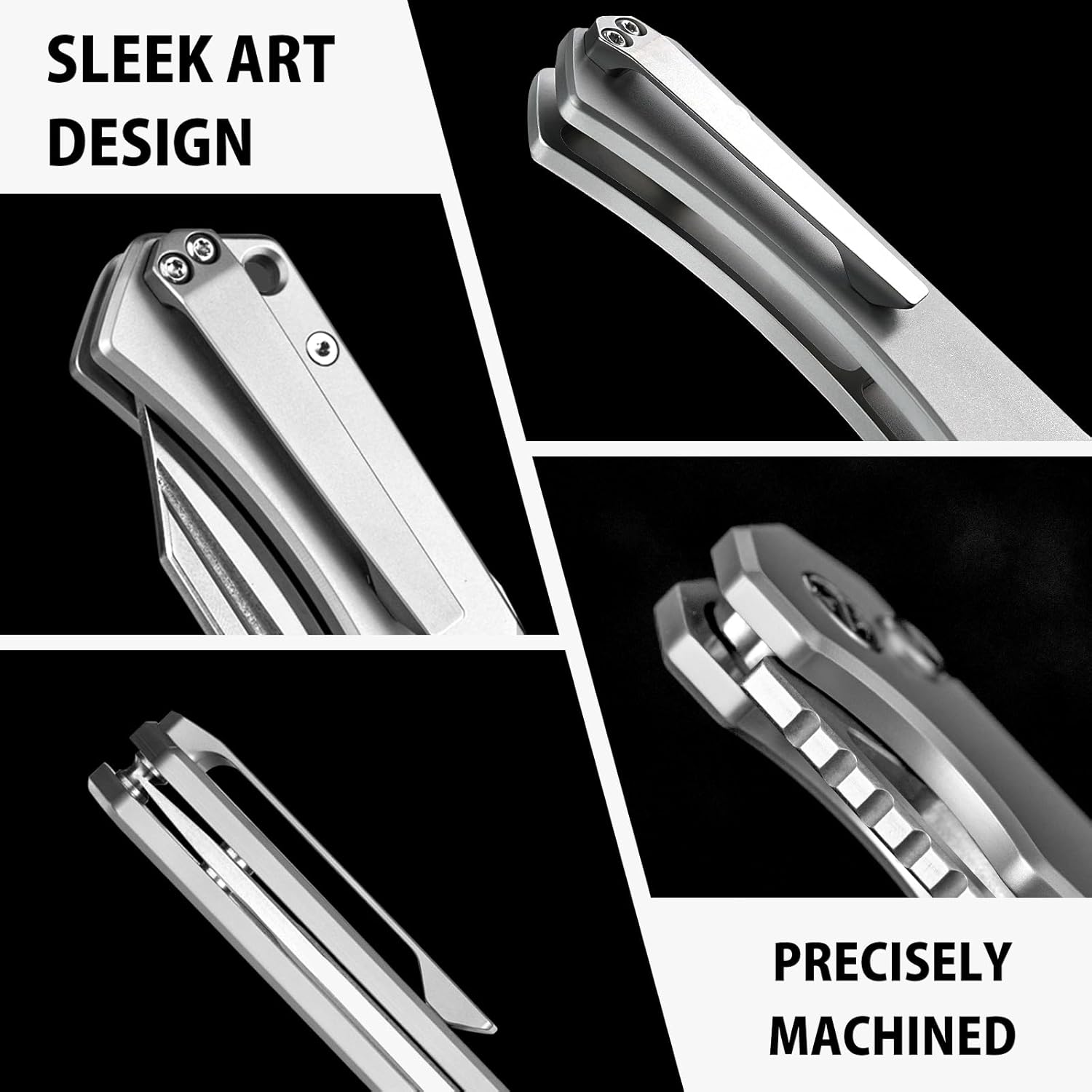 NedFoss COUGAR Folding Pocket Knife, 3.43" Sandvik 14C28N Blade, Lightweight Steel Handle, Sharp Button Lock Knife for EDC, Steel Pocket Clip, Razor Utility Knife, Pocket Knife for Men and Women