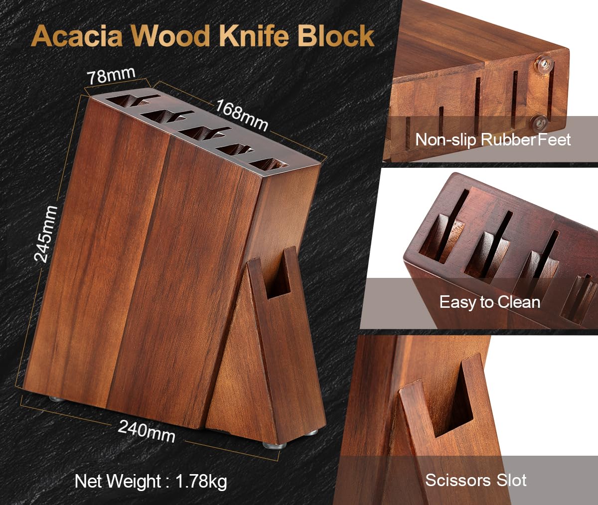 XINZUO Acciaio Damasco 7 Pezzi Set Coltelli con Ceppo Portacoltelli,Professionale Acciaio ad Alto Tenore di Carbonio Coltello da Chef Santoku Affettare Universali Frutta,Forbici da Cucina-Ya Serie