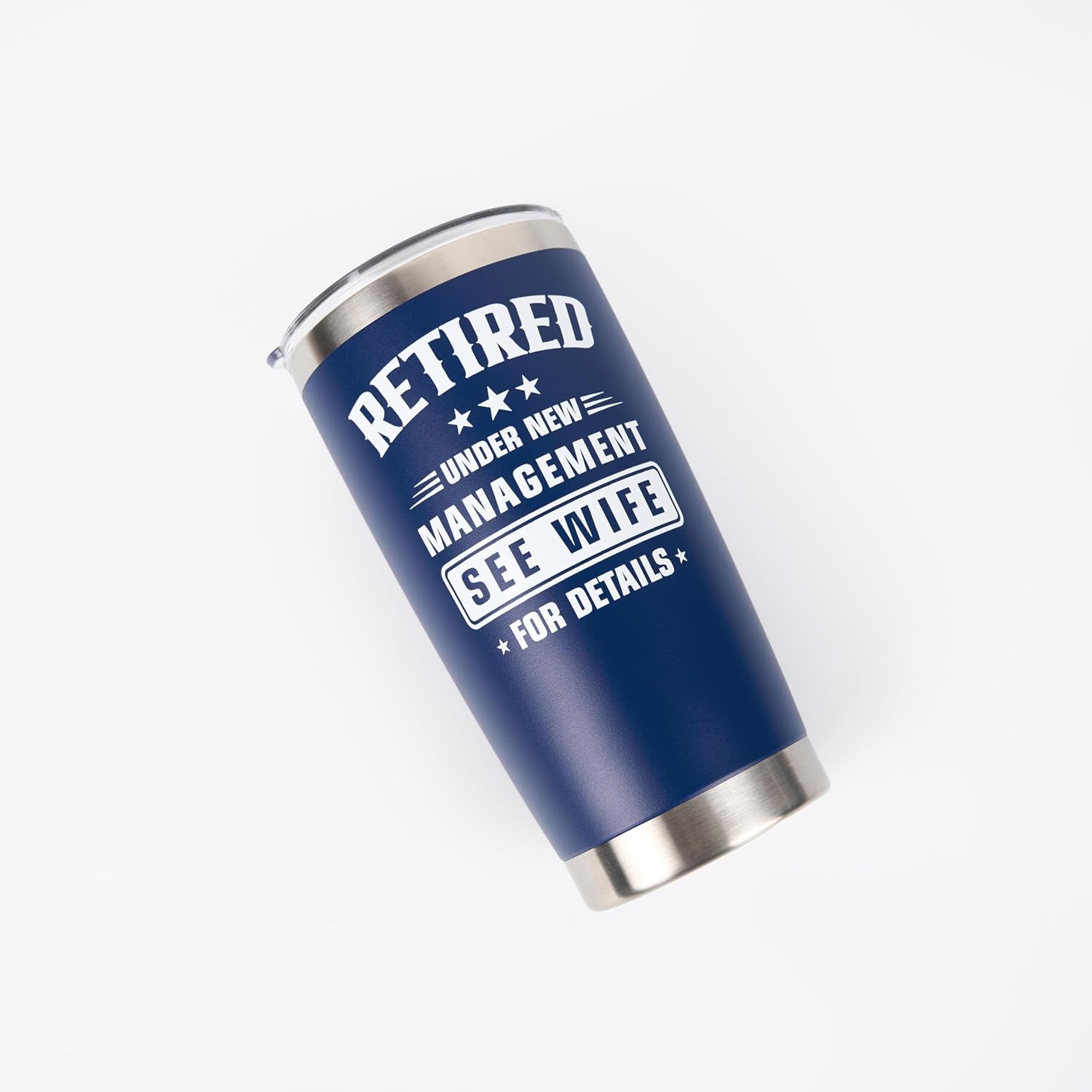 Retirement Gifts for Men, Retired Gifts Idea from Wife, Friend, Coworker, Family, Retirement Under New Management Tumbler 20Oz Navy image 3