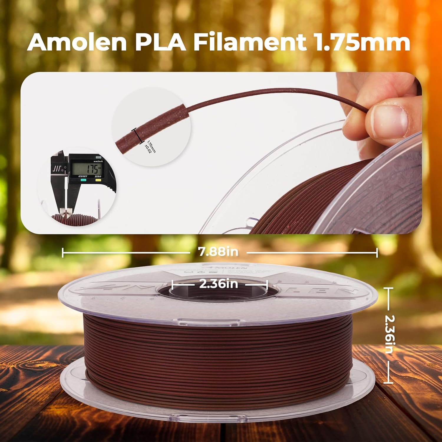 Silk Dual Color Blue Green PLA Filament 1.75mm & Dark Wooden Rainbow Color Change Printer Filament PLA 1KG Spool