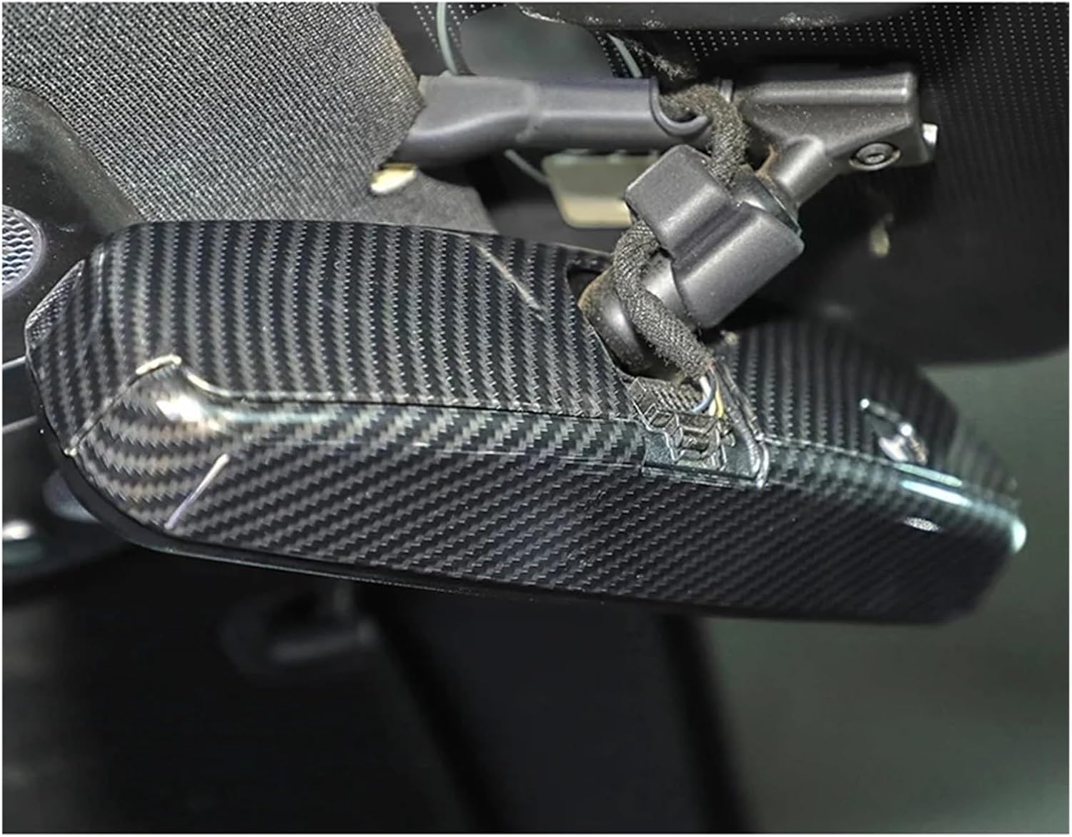 追跡付★MYZEOLWZ 車用ABSカーボンファイバーインテリアバックミラーデコレーションシェルカバートリムステッカー、マスタング2015-