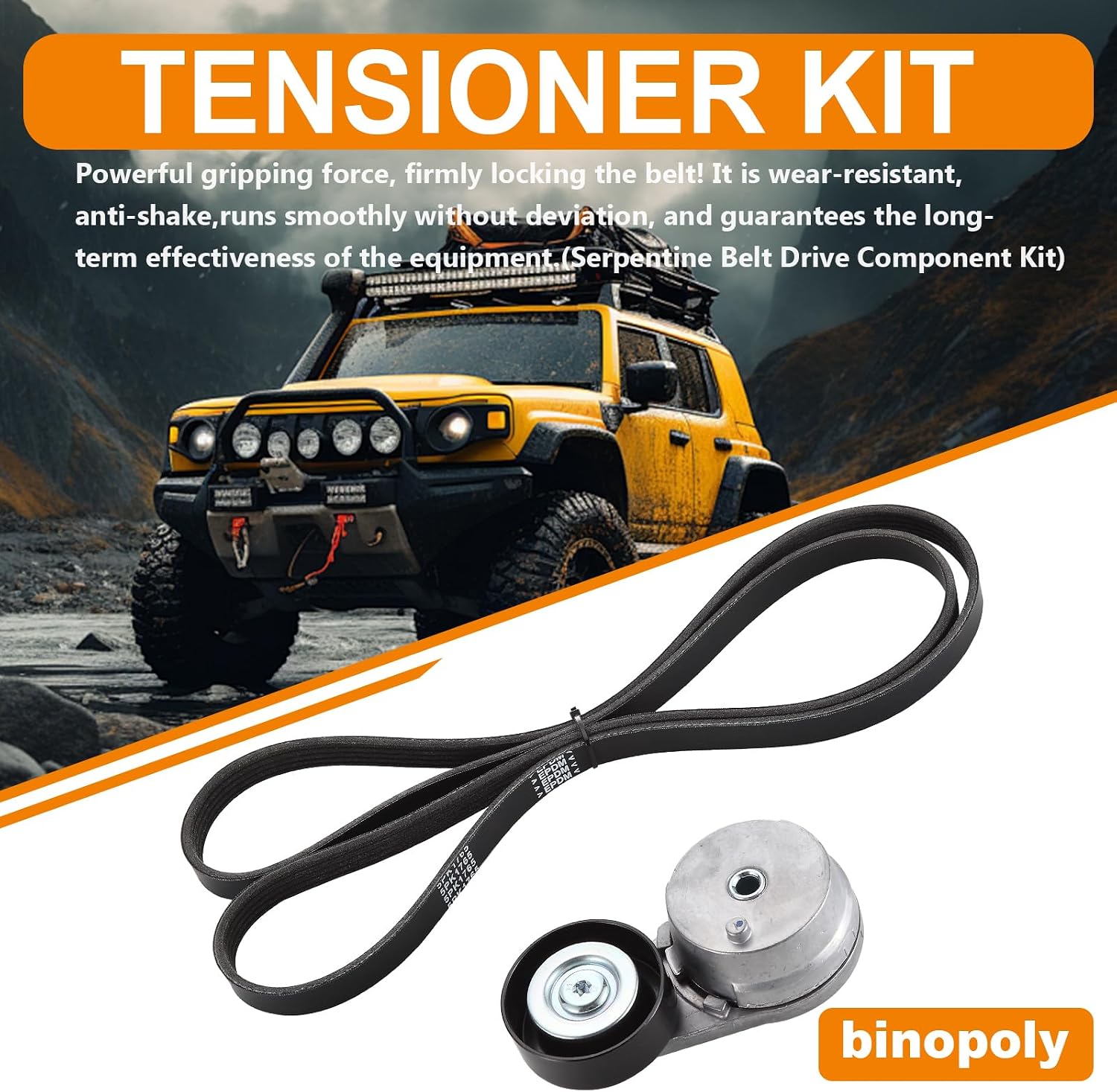 binopoly 39350 (2PCS 39350，K050694) Serpentine Belt Drive Component Kit Fit for Buick Envision 2016-2020 Regal sportback/tourx2018-2019 Cadillac ATS/CT6/CTS Chevrolet Blazer Colorado Equinox GMC