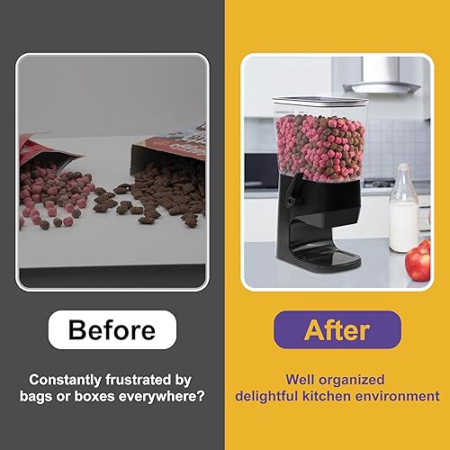 Miniatura 7 de Dispensador de cereales para encimera, organización de cocina, almacenamiento de contenedores de cereales, dispensador de dulces de 3.2 L,
