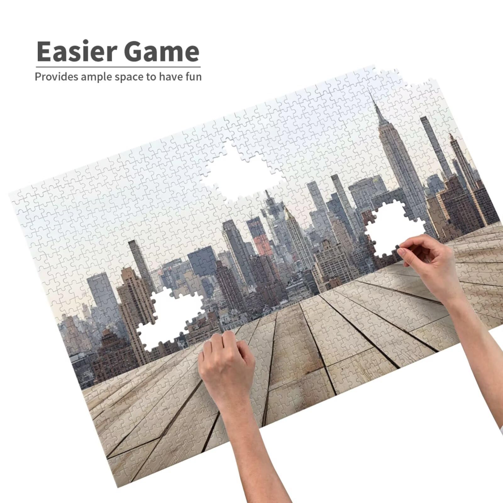 Miasto Puzzle 5000 Pieces Krajobraz Puzzle Dorośli Początkujący z pudełkiem prezentowym, DIY Interaktywna Puzzle Rodzinna wymagająca gra, Relief Relief Home Wall Decor Art Prezent dla mężczyzn 100 x