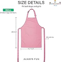 Vista 2 de Delantal para niños, pequeño, 100% algodón con una correa ajustable para adaptarse a todas las edades