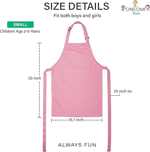 Miniatura 2 de Delantal para niños, pequeño, 100% algodón con una correa ajustable para adaptarse a todas las edades