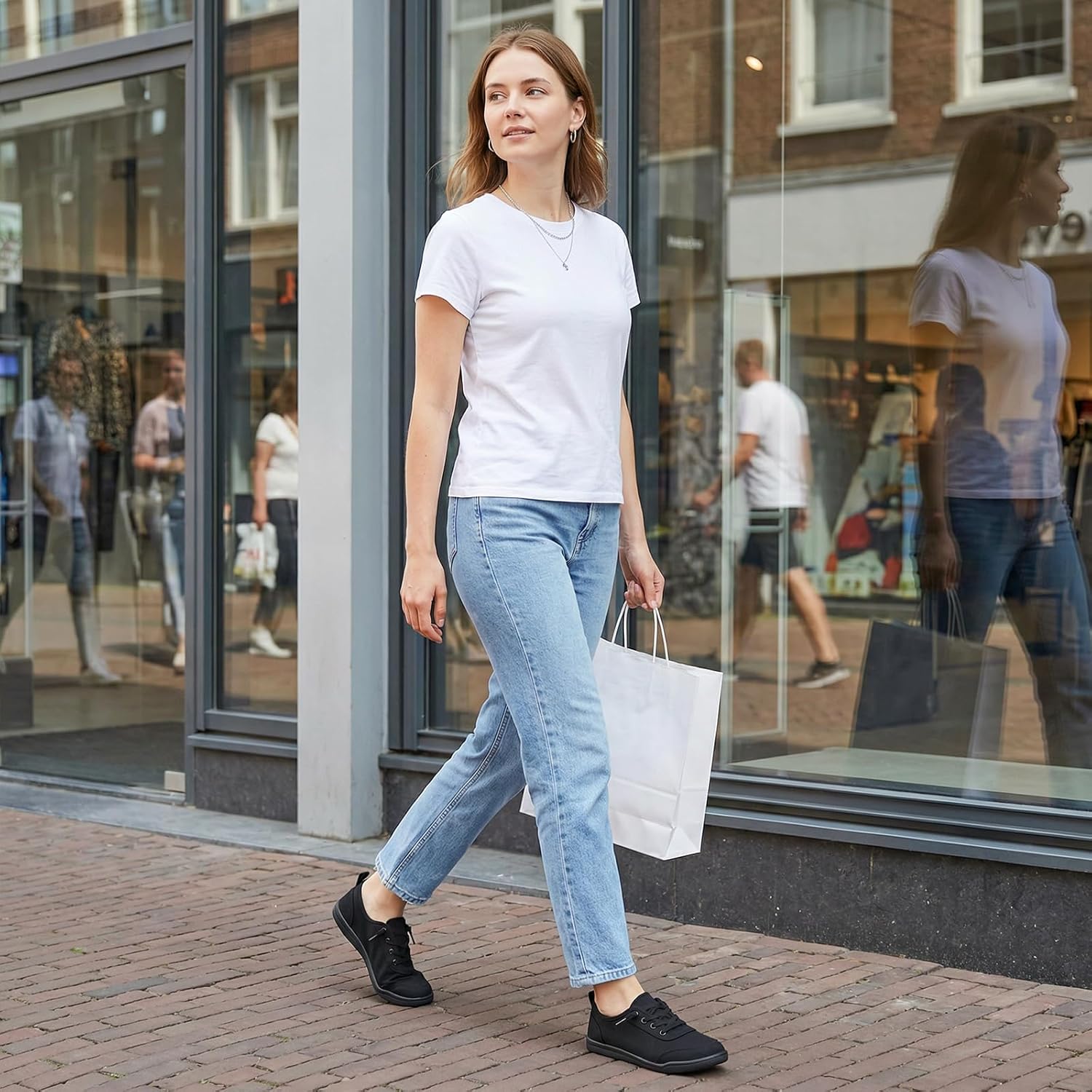 STQ Women Slip On Shoeswith Orthopedic Insole Low Top Classic Fashion Canvas Sneakers | Plantar Fasciitis Shoes - Image 2