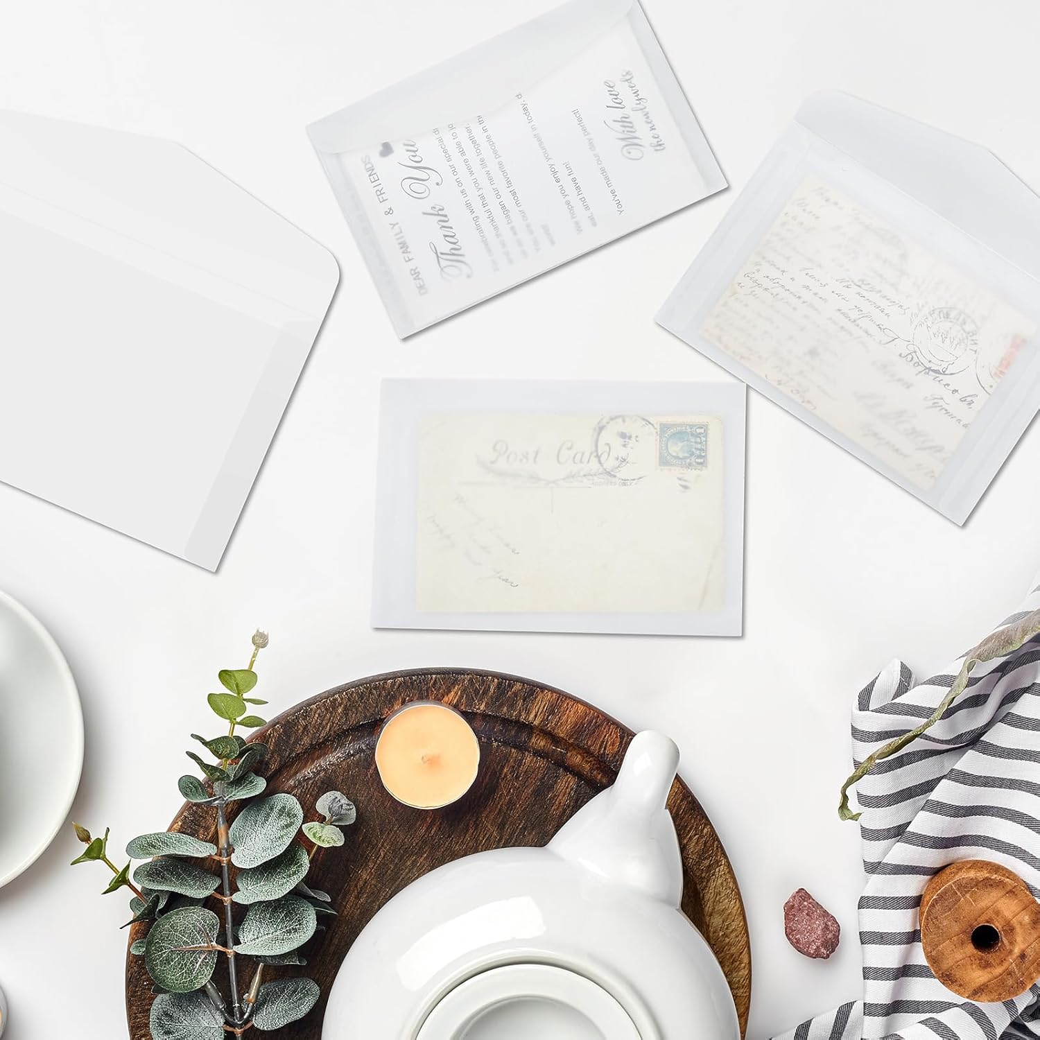 Fuyoooo 150 Pcs 4.7 x 6.5 Inch Glassine Envelopes A6 Vellum Envelopes for Wedding Invitation Frosted Clear Sulfuric Acid Paper Bag for 4 x 6 Cards Lotto Ticket Gift Letter Photo Coins Seeds Stamp