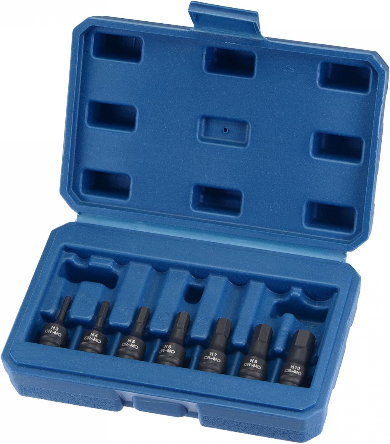 uxcell 1/4" Drive Impact Hex Bit Socket Set, H3 - H10, Metric 35mm Length, CR-MO, 7-Piece
