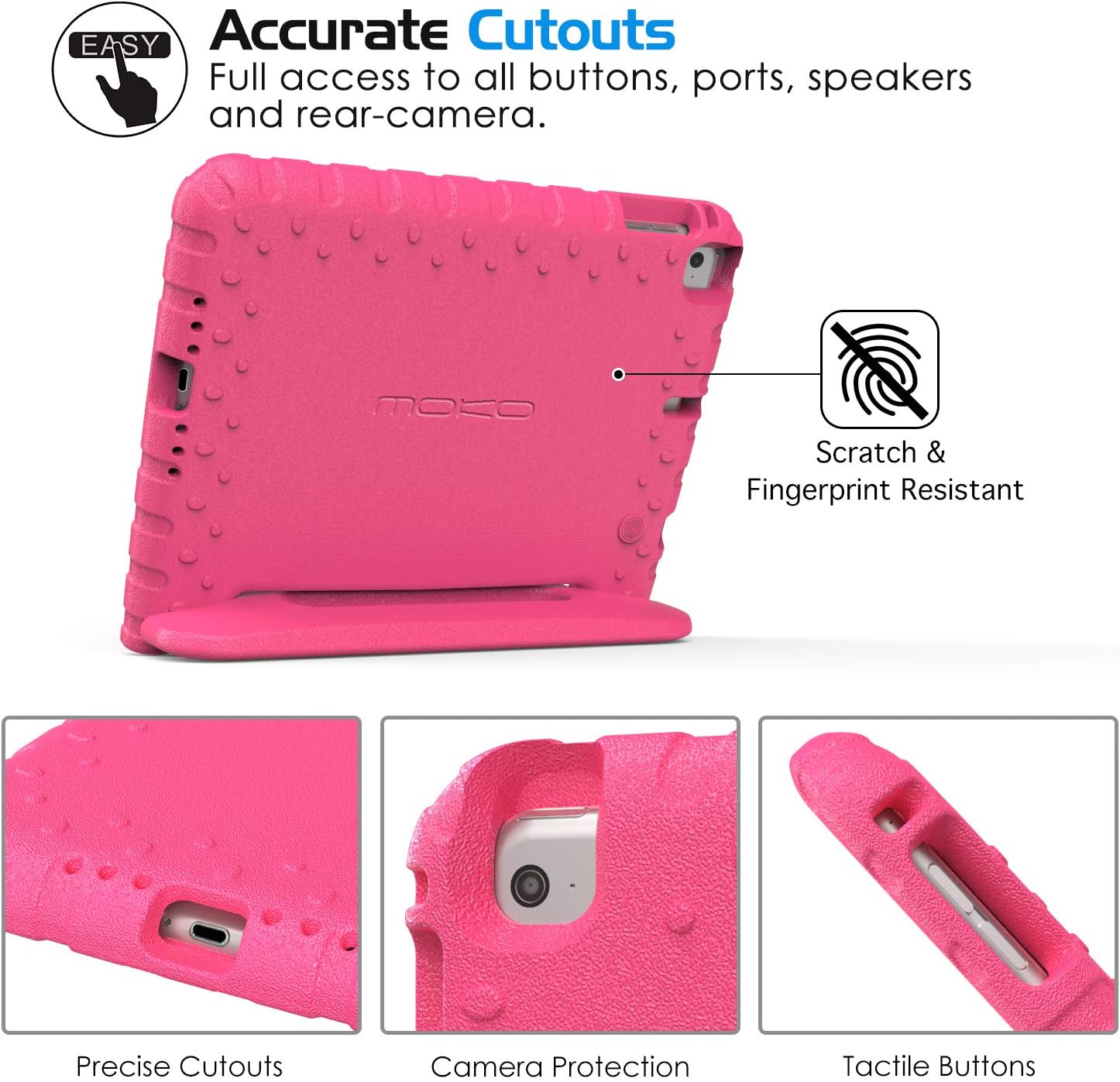 MoKo Case Fit New iPad Mini 5 2019 (5th Generation 7.9 inch) - Kids Shock Proof Convertible Handle Light Weight Protective Stand Cover for iPad Mini 2019/2015 - Magenta