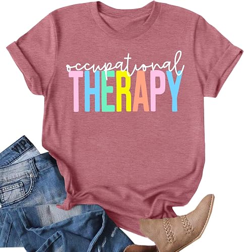 Ithalt Womens Occupational Therapy Shirts Therapist Shirt OT T-Shirt Mental Heal