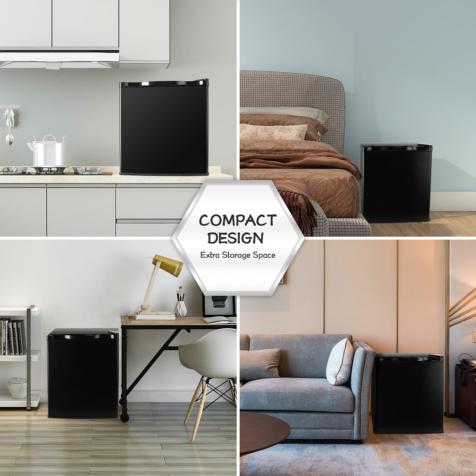 Mini Congelatore verticale piccolo da 31L con Temperatura Regolabile -14°C -20°C Freezer a pozzetto con porta reversibile a basso rumore 44 * 47 * 50cm