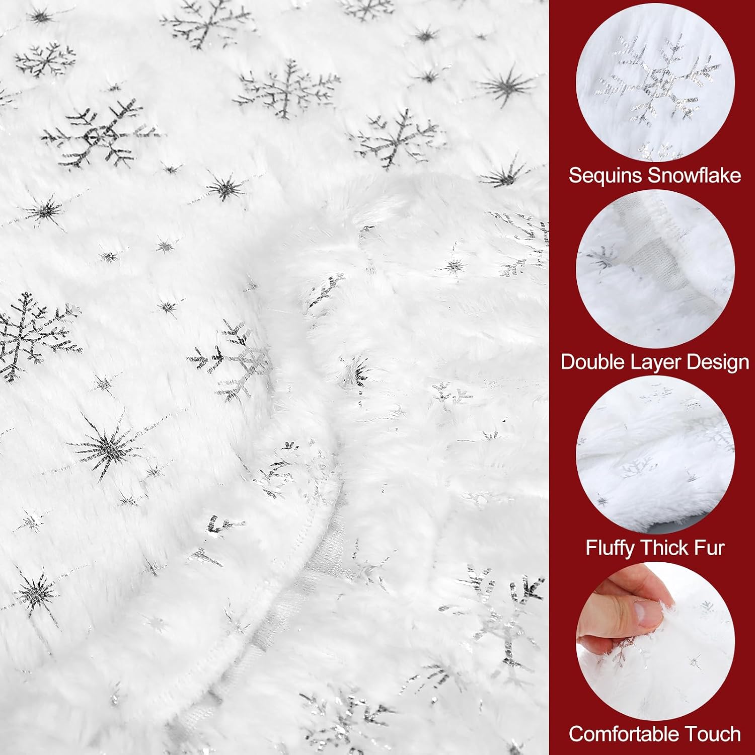 Moukeren 8 Pcs Christmas Chair Back Cover, 23.6 x 19.7 Inches, White