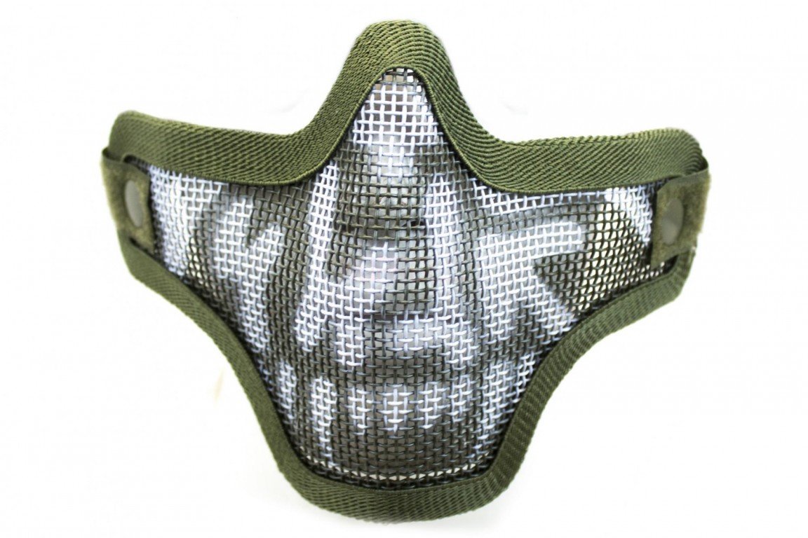 Nuprol Lower Face Skull Mesh Mask; Olive Green