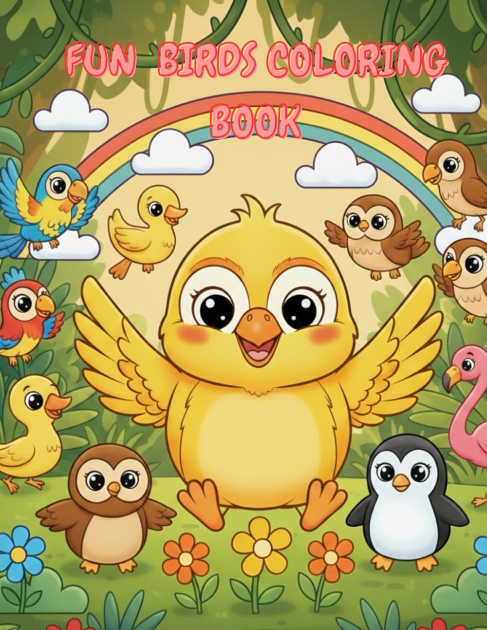 Fun Bird Coloring Book: Simple and Adorable Birds for Little Kids