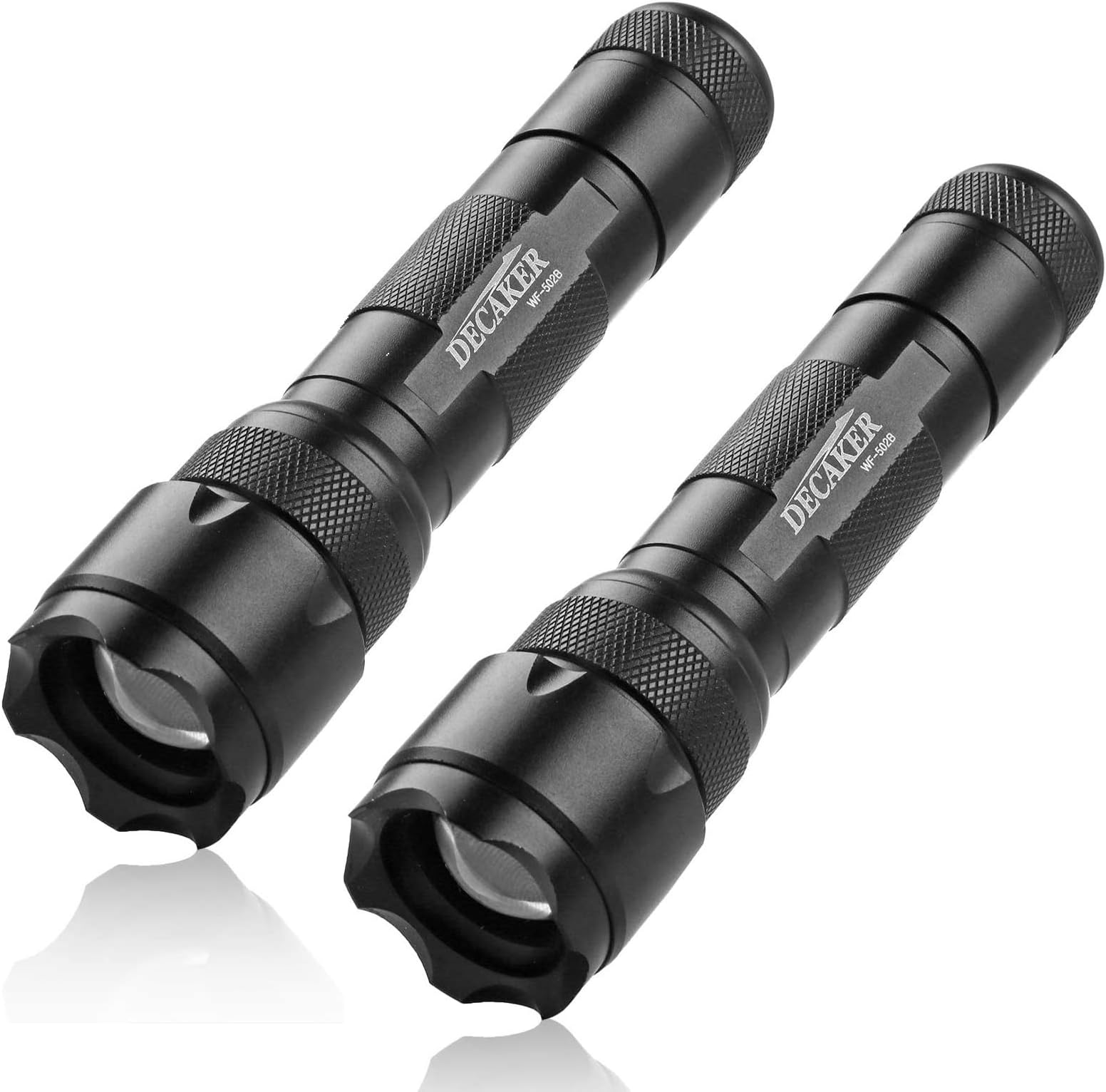 Decaker WF-502B Single Mode Tactical LED Flashlight (Battery Not Included),2-Pack