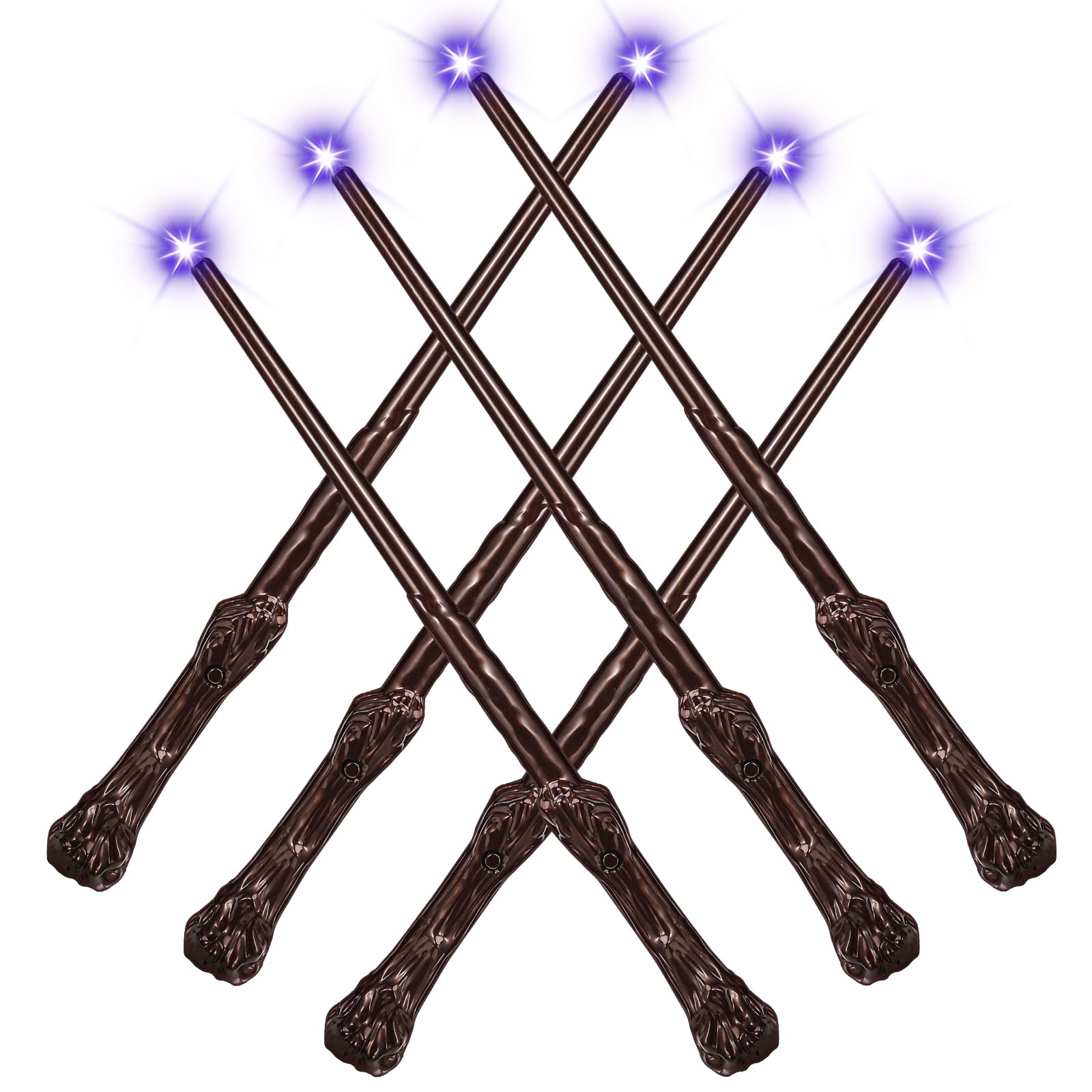 EZVYAOLight Up Magic Wand with Sound Wizard Witch Illuminating Toy Party Cosplay Accessory 6PCS, Trunk