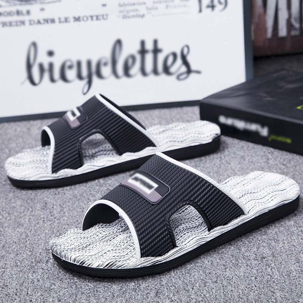Anti-Skid Shower Sandals Massage Slippers Men's Summer Household Light Indoor Soft Bottom Large Size Bathing Extra Large Men's Sandals and Slippers Shower Shoes (Color : C, Size : 40)