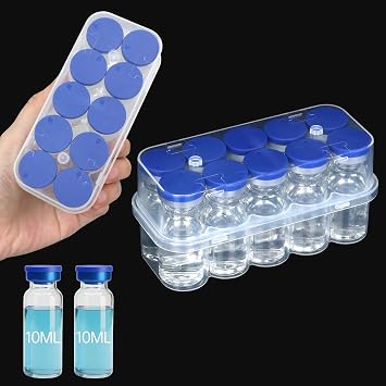 10ml Vial Peptide Storage Case 10-Slot Insulin & Peptide Organizer Bag for Fridge, Transparent Protector Box Holder for 1-3mL Glass Vials Insulin, GLP-1, Peptides, Etc. by WIBOND