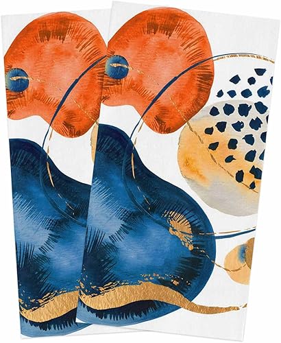 Juego de toallas de cocina, toallas de cocina de microfibra de secado rápido, color azul, naranja y rojo, toallas de cocina, paños de cocina,