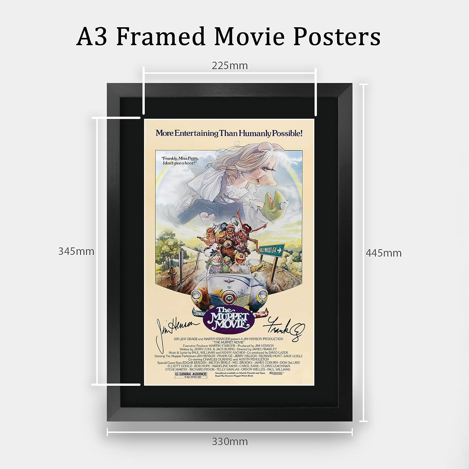 HWC Trading The Muppet Movie 16 x 12 inch Framed Gifts Printed Poster Signed Autograph Picture for Movie Memorabilia Fans - 16" x 12" Framed image 2
