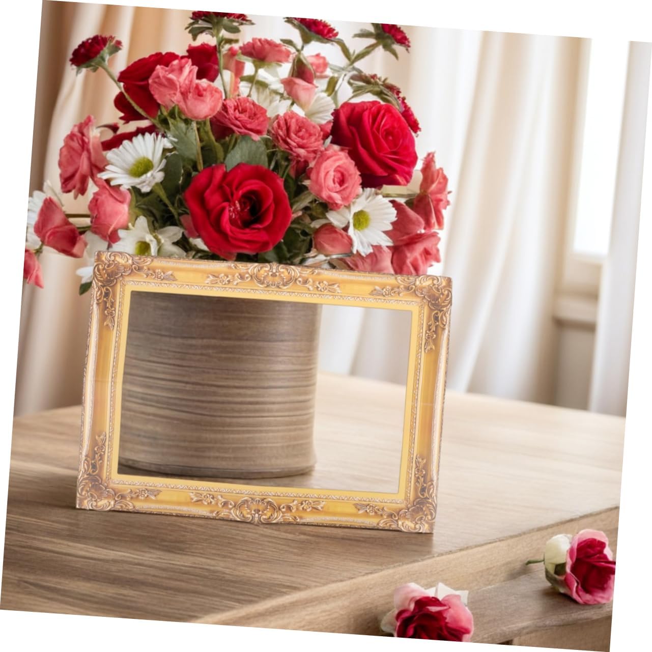 Zerodeko 4Pcs Wedding Photo Booth Props Handheld Paper Frames for Stunning Wedding Photography Selfie Accessories for Romantic Parties and Celebrations