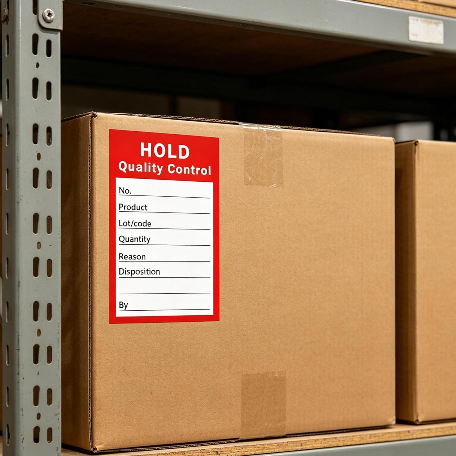 Hold Quality Control Stickers 200 Pack 3x5 Inch Red White QC Hold Labels
