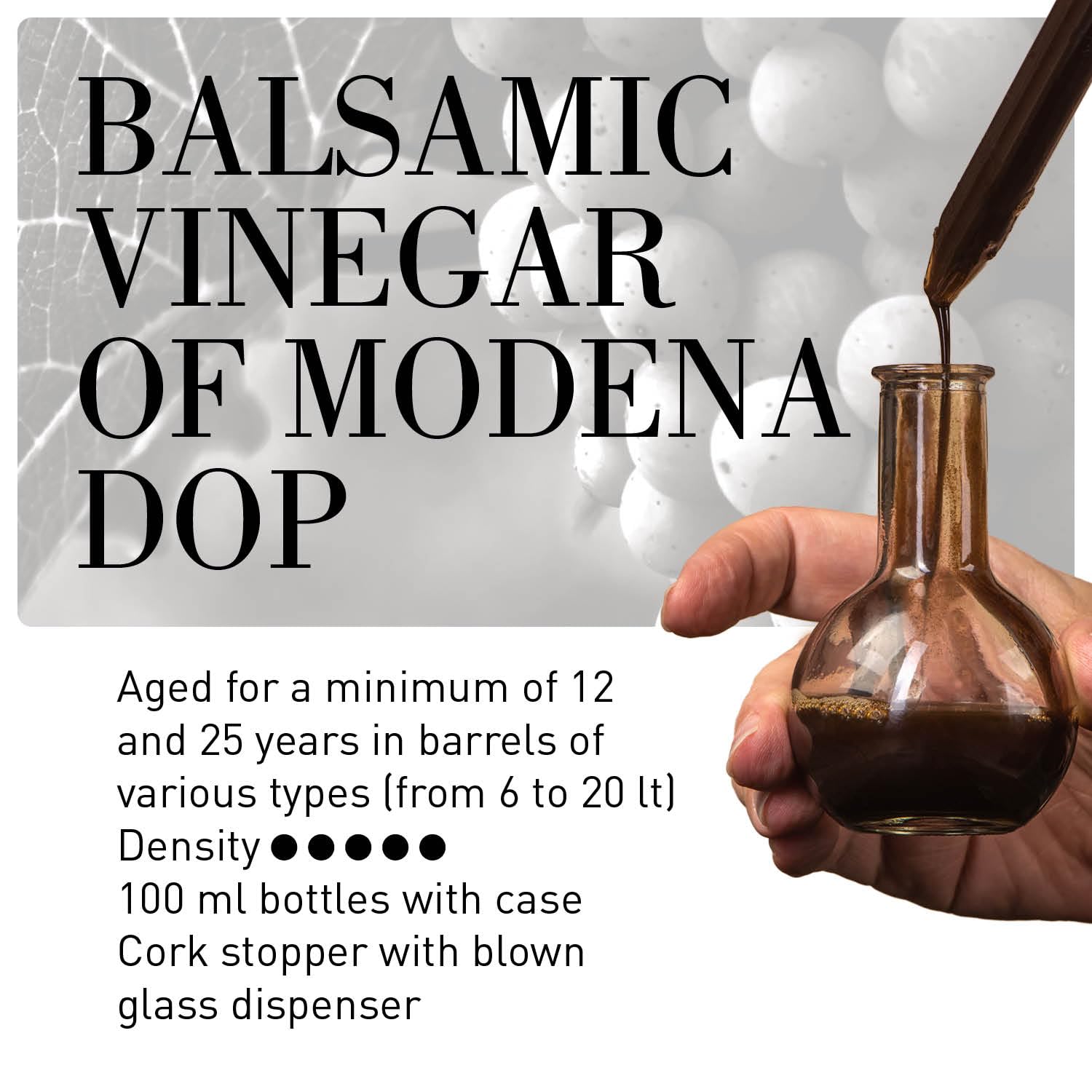 La Secchia - "Duetto", Aged 20 and 35 years, Traditional Balsamic Vinegar of Modena DOP, Two Bottles of 100 ml with Glass Dosing Cap