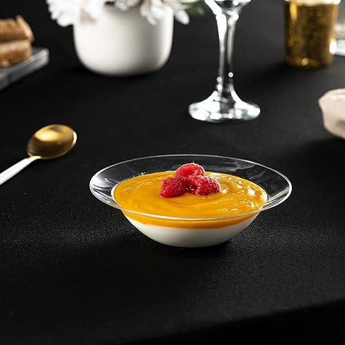 Miniatura 3 de PLASTICPRO Paquete de 40 unidades de 5 onzas Tazones de postre y aperitivos de plástico duro desechables de 5 onzas de peso pesado transparente con