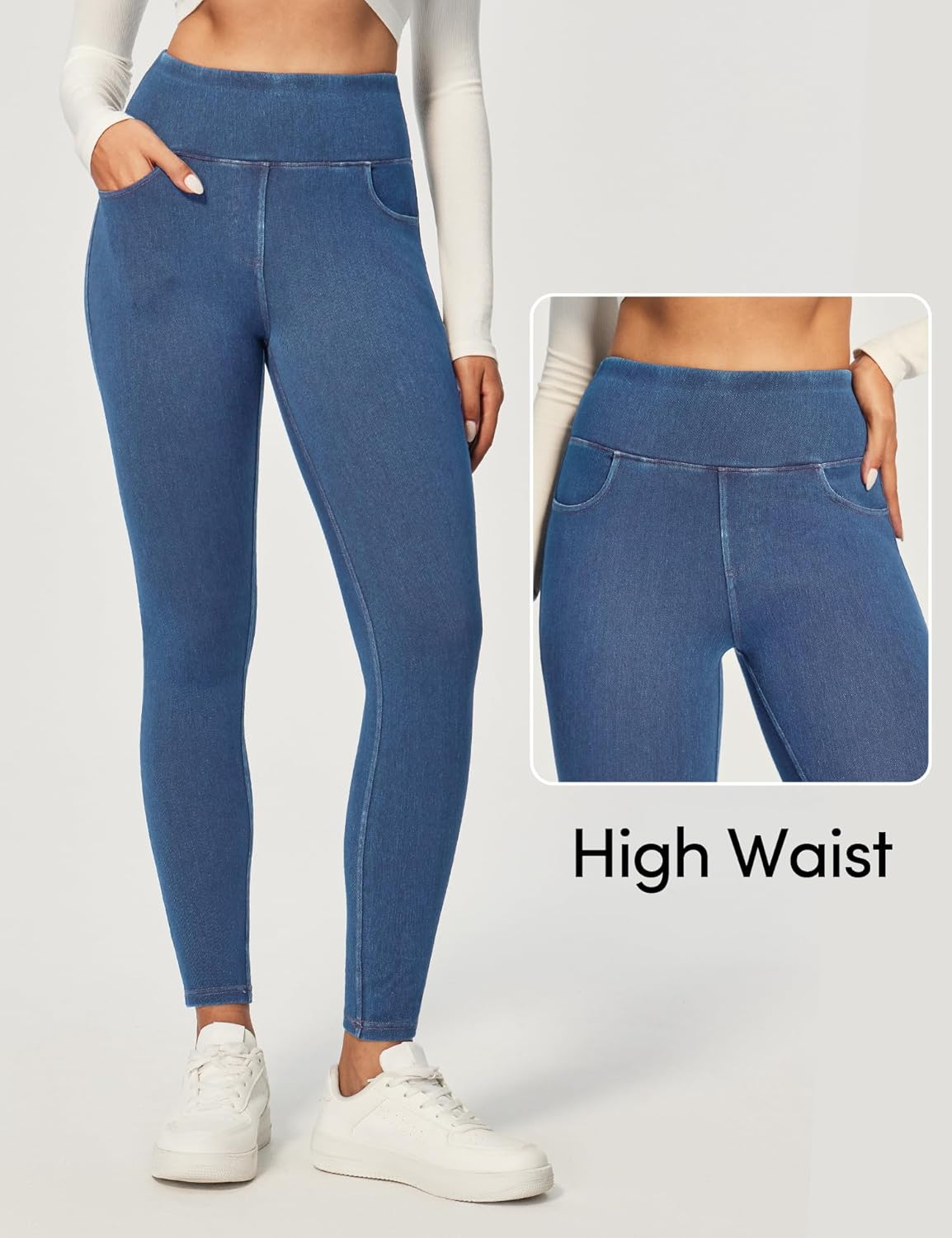 IUGA Butt Lifting Jeans for Women Trendy High Waisted Stretchy Women Jeans Skinny Jeggings Tummy Control with Pockets - Image 5