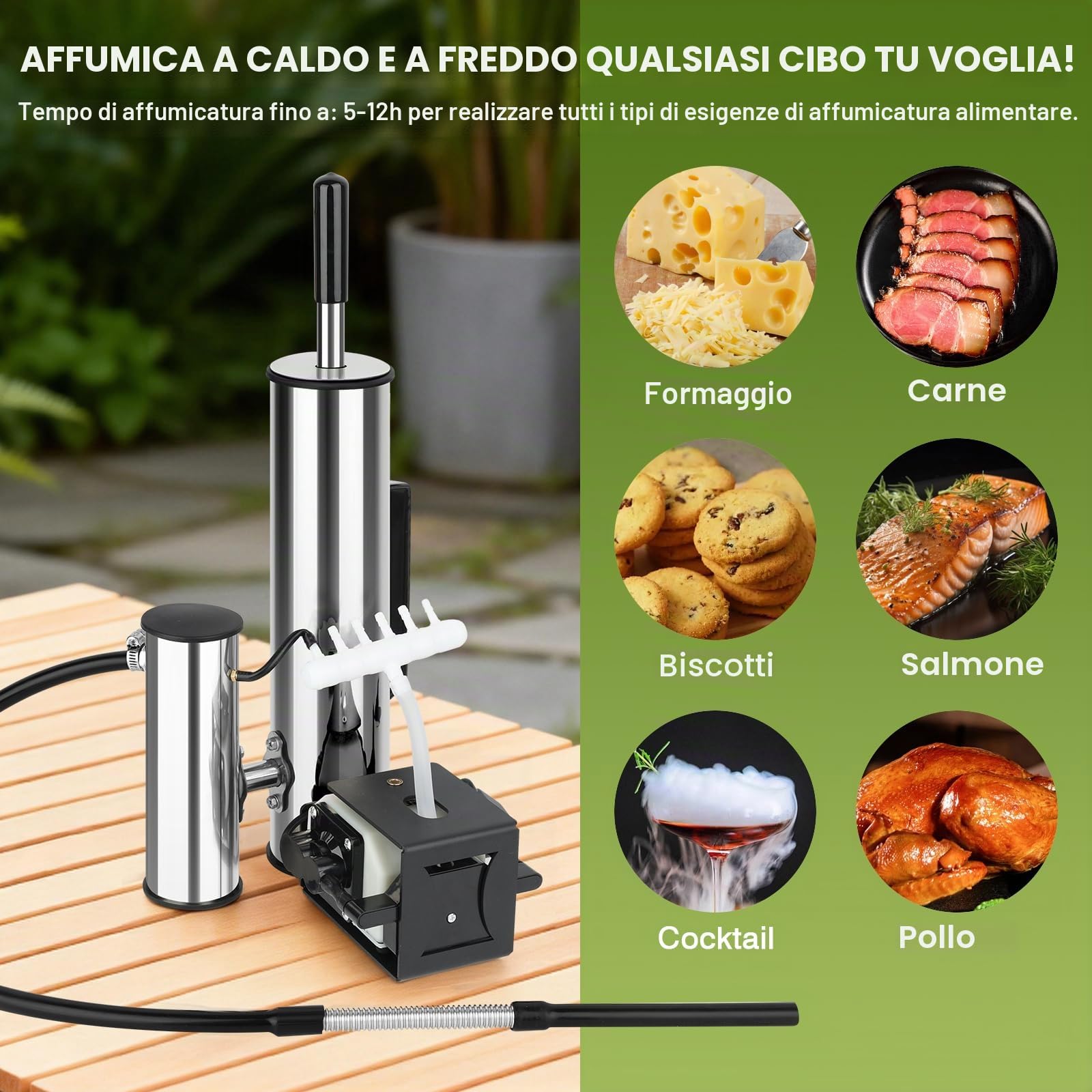 Generatore di fumo freddo in acciaio inox, generatore di fumo per affumicatori con pompa, generatore di fumo freddo in acciaio inox per affumicatore, generatore di fumo, affumicatore per barbecue