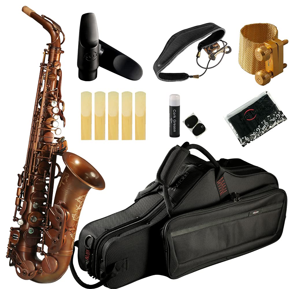 Rollins Saxophone alto RSA-X7, E flat Selmer 54-Key,Matière laiton,Or et cuivre nu