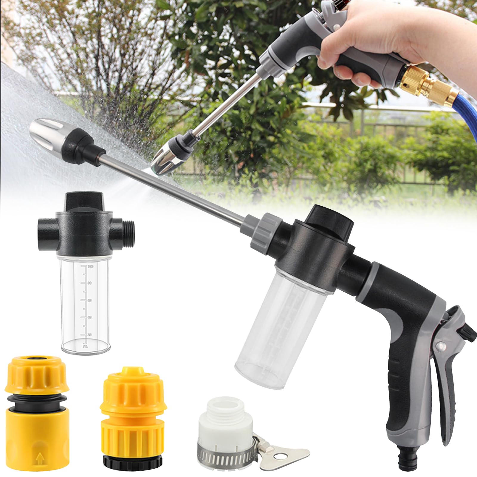 Buse haute pression pour tuyau d'arrosage Power Jet à jet rotatif 360° modulable