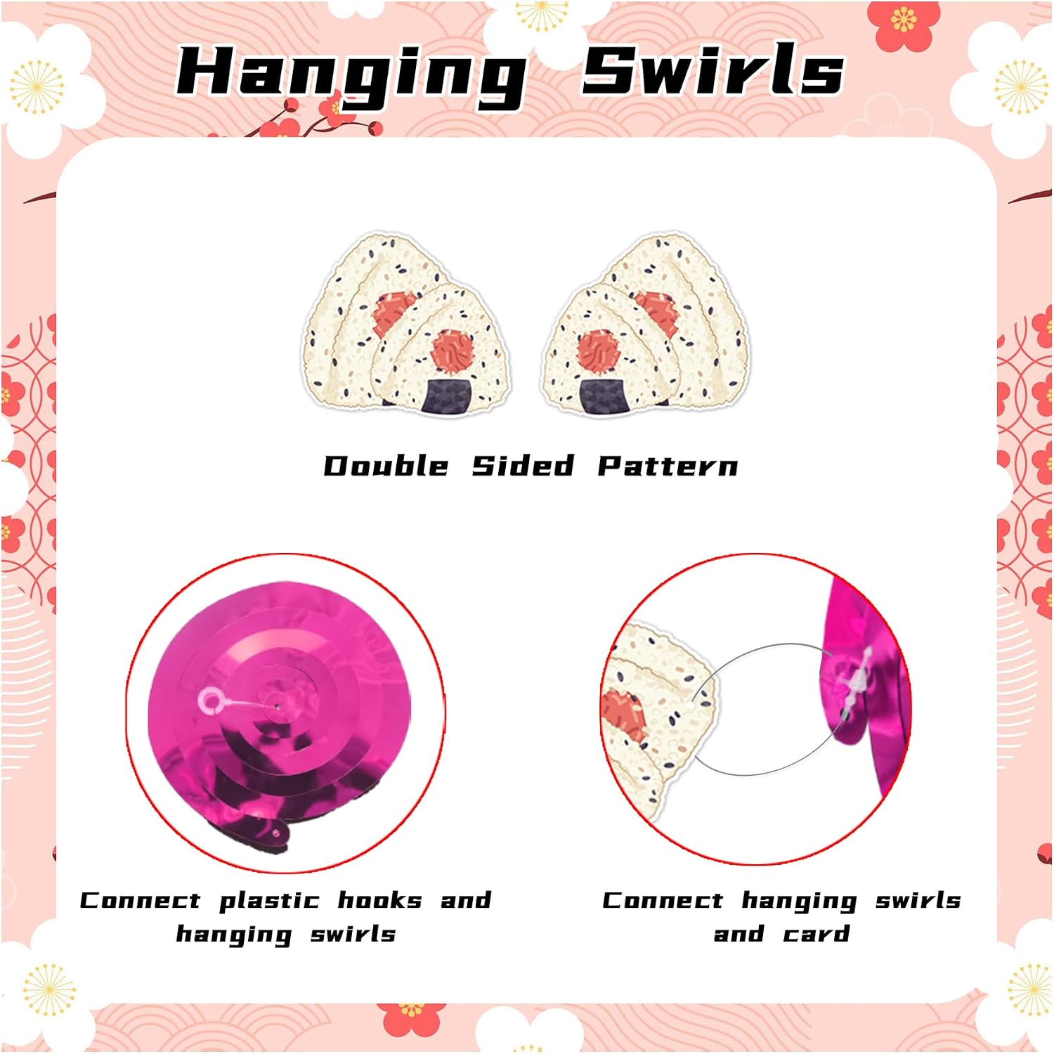 20 Pack Japanese Hanging Swirls Japanese Spirals Japanese Theme Hanging Decorations Ceiling Decor for Japanese Birthday Party Decorations Japanese Party Supplies