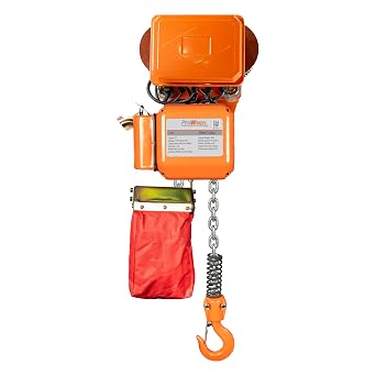 Prowinch 1/2 Ton (1100 lb) 110V Single Speed Electric Chain Hoist with Power Trolley, 20 ft. G80 Grade Chain, H2 Duty Rating for Light Industrial Applications and Reliable Lifting Performance