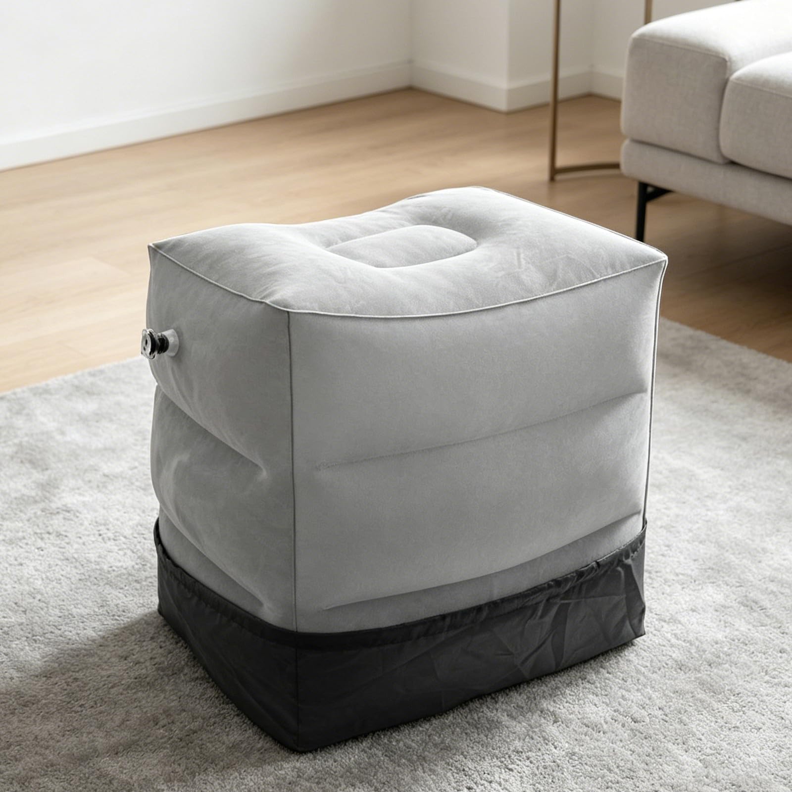 Poggiapiedi Gonfiabile da Viaggio per Treno e Aereo in Materiale Laminato a Pelo Design Ergonomico Ultraleggero per Rilassamento Gambe in Famiglia