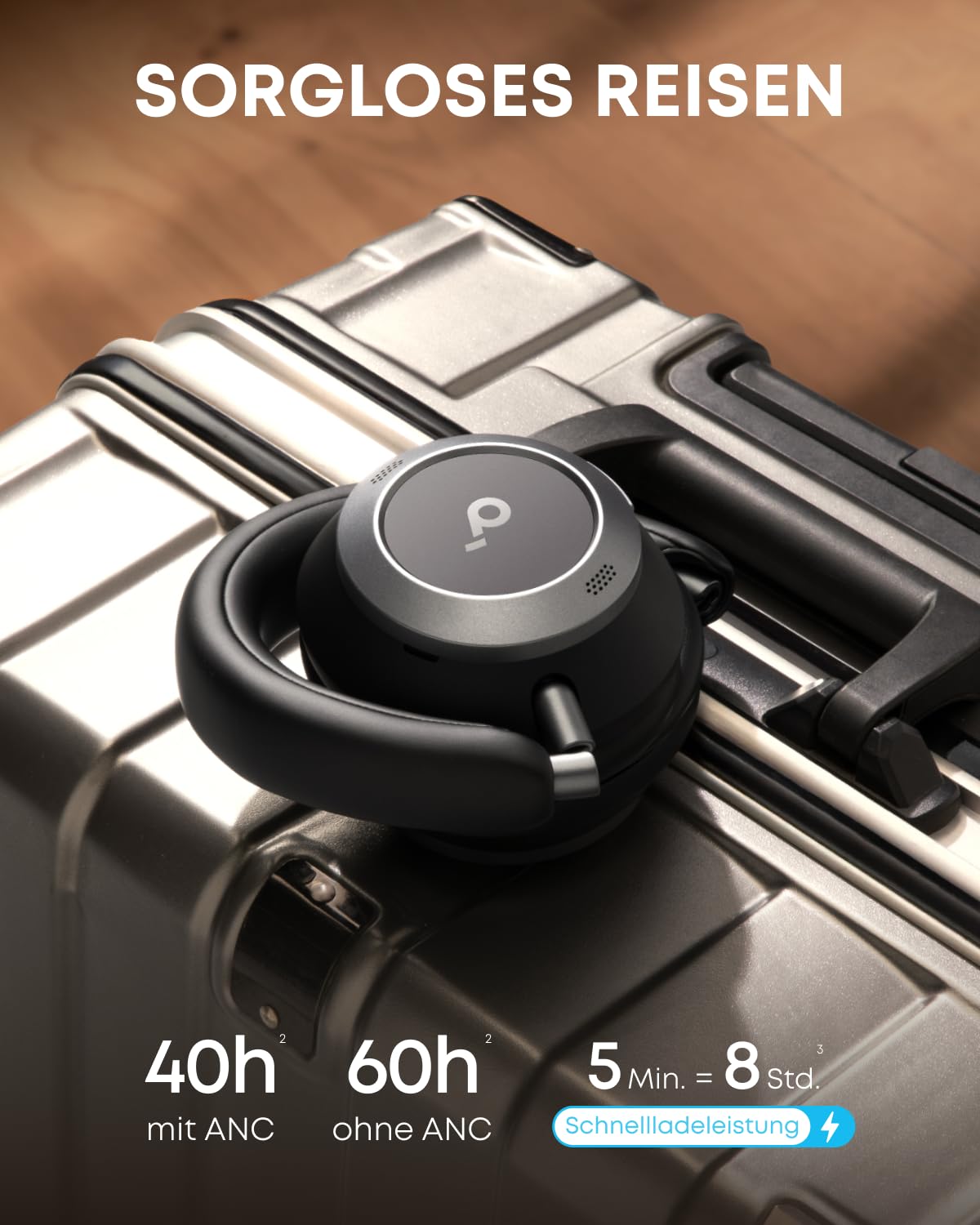 soundcore by Anker Space One Pro Kabellose Kopfhörer, Adaptives aktives Noise Cancelling, 6 Mikros, Faltbar bequem, 60h Akku, Verlustfrei, Schnellladen, Hi-Res Wireless Audio LDAC